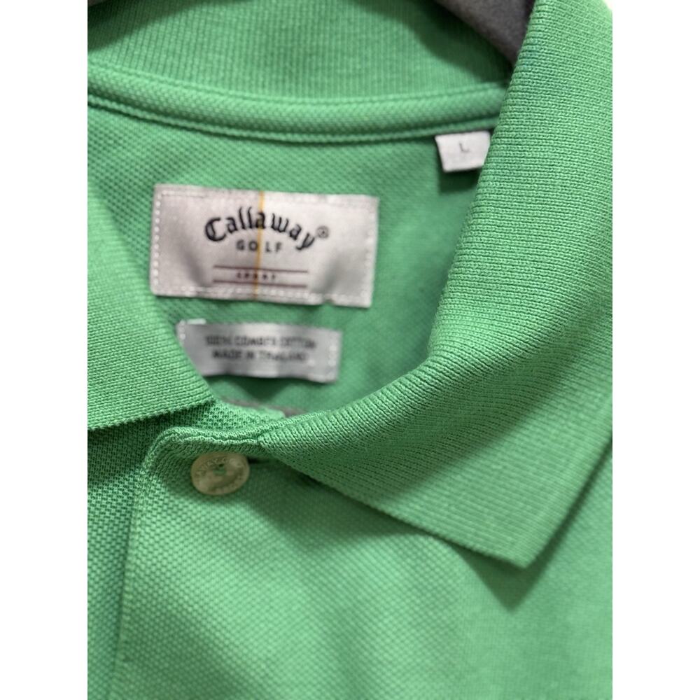 NWT Callaway Polo Golf Shirt Mens Large Kelly Green 100% Cotton Short Sleeve - Picture 3 of 10